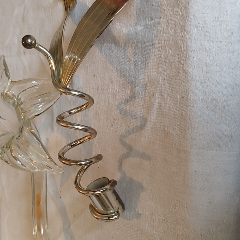 Vintage Oneida Clear Hand Blown Glass Lily Bud Vase w/ Stand - Picture 6 of 6